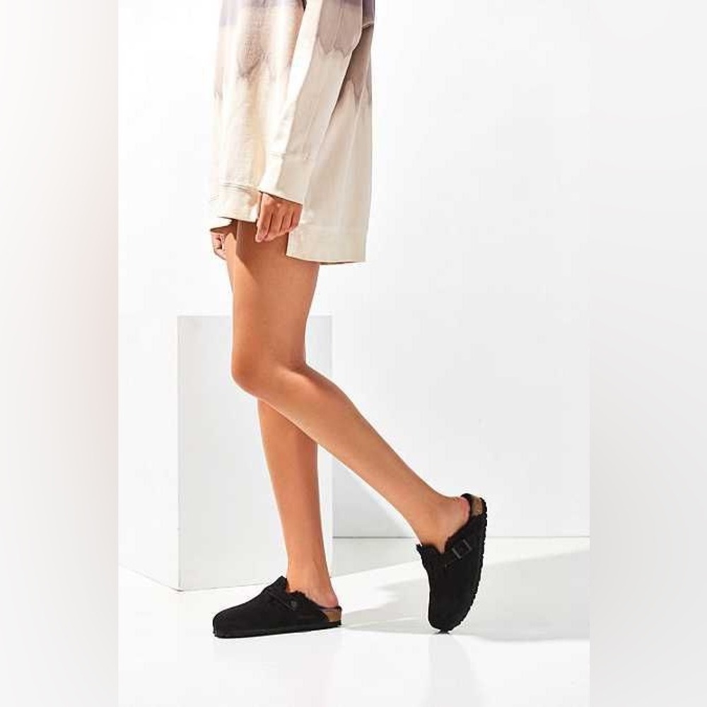 NWT BIRKENSTOCK BOSTON SHEARLING SUEDE LEATHER CLOG